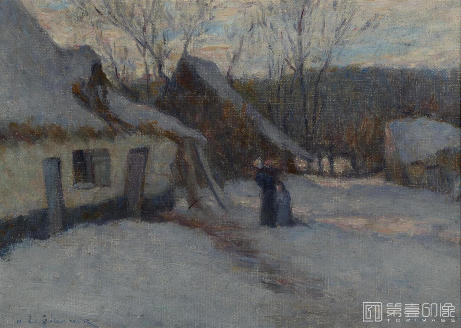 油画-PAYSAGEDENEIGE,ETAPLES